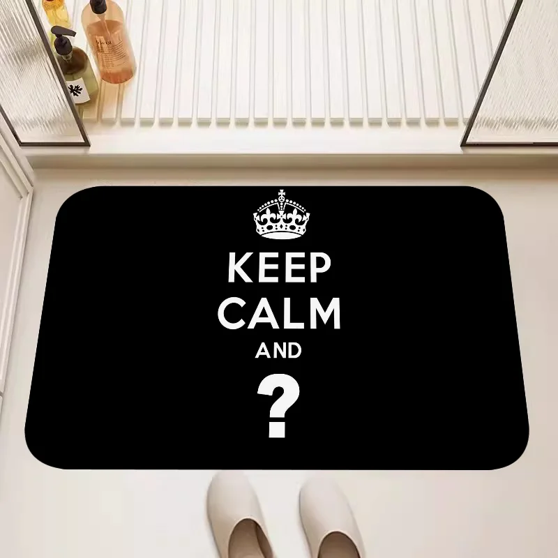 

Entrance Door Mat Text Keep Clam Bath Rug Door Mat Doormat Carpet Living Room Home For Kitchen the Bathroom Bedroom Rugs Lounge