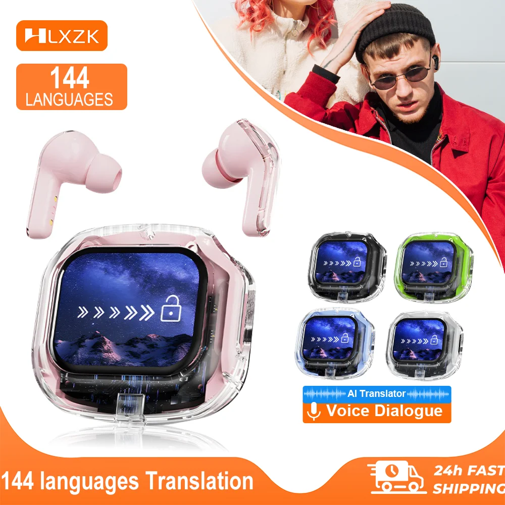Wireless Bluetooth Translation Headphones with Touch Screen