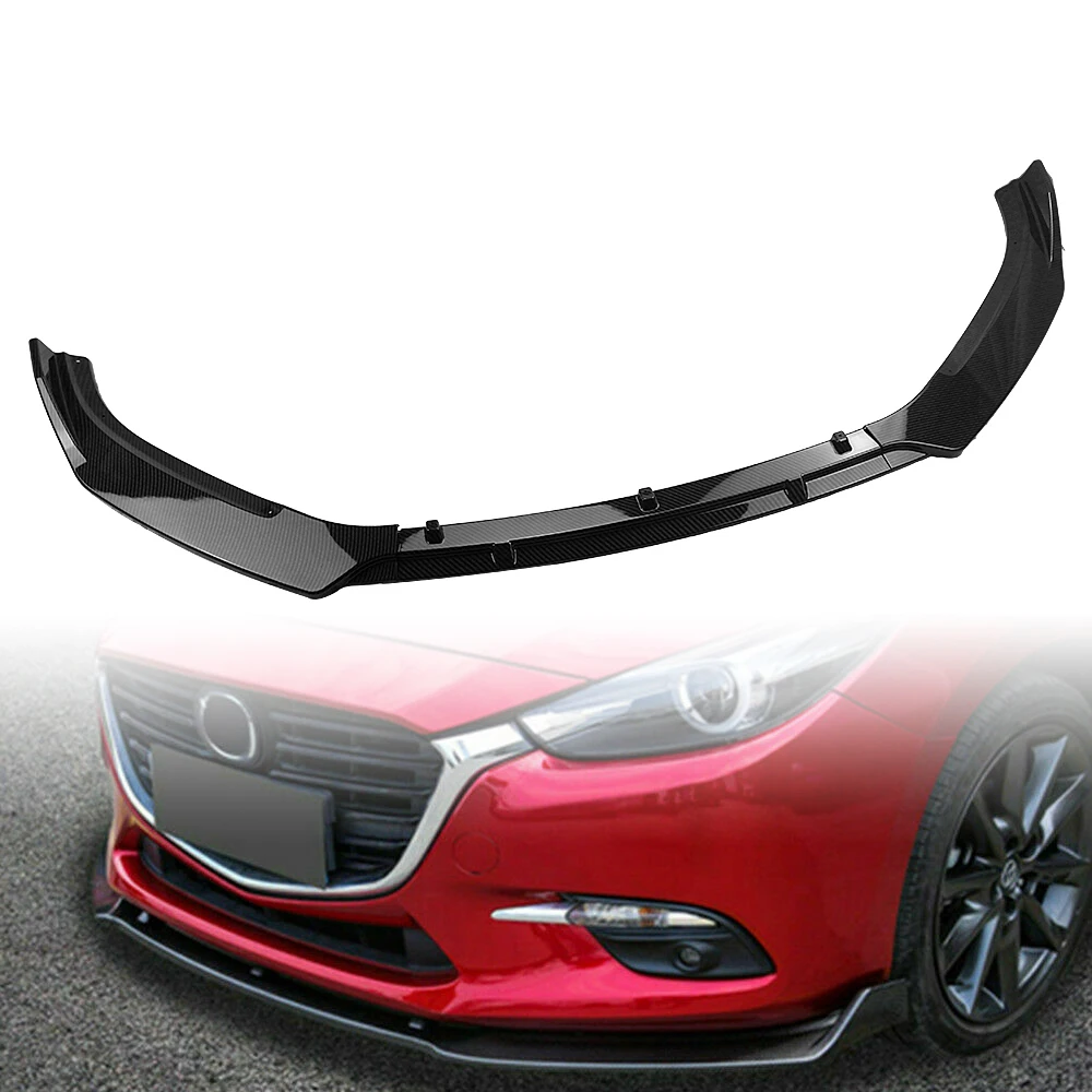 Cubierta De Parrilla Delantera De Fibra De Carbono Para Mazda 3 Axela 2014-2016 – Negro, Acabado Liso – 1 Año De Garantía