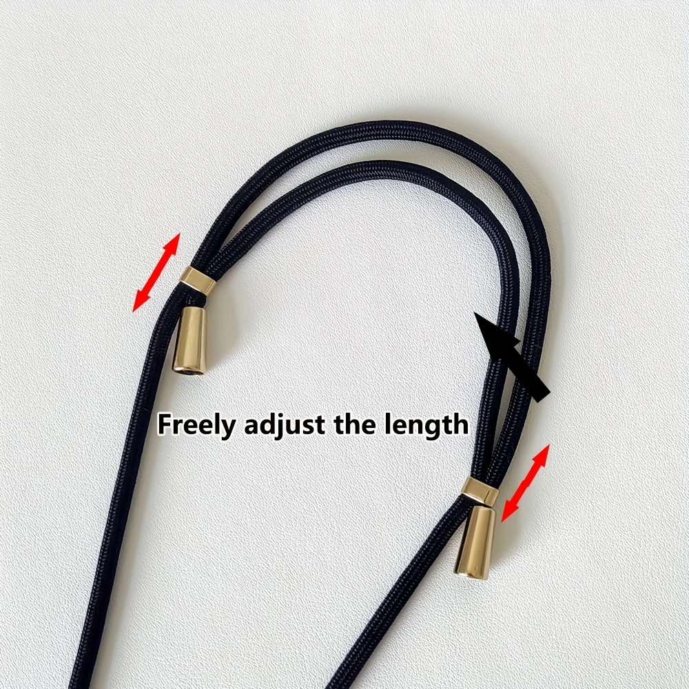 Versatile Black and Gold Adjustable Phone Lanyard for Hands-Free Outdoor Adventures