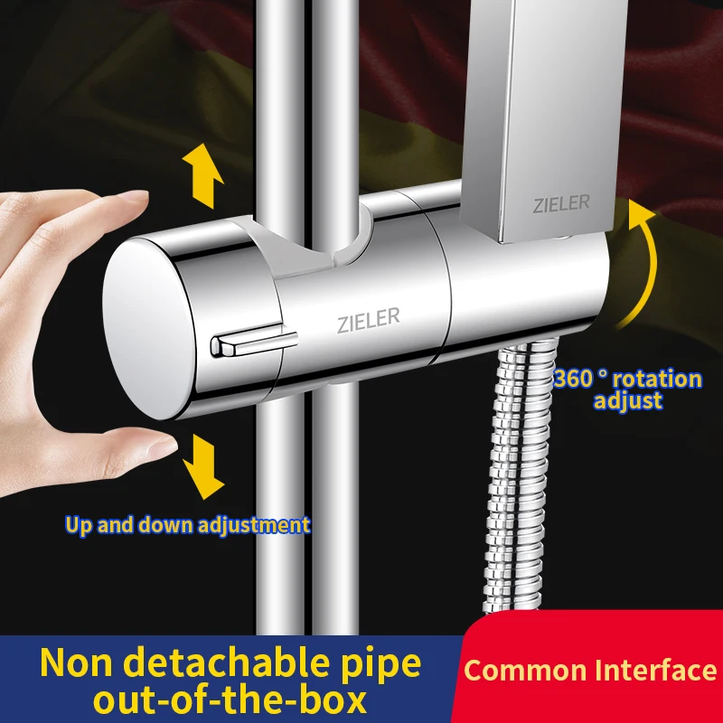 

Binglin регулируемый держатель для душевой лейки, не требуется пробивка отверстий, 18-25 мм, универсальный поворотный держатель для душевой лейки из АБС-пластика