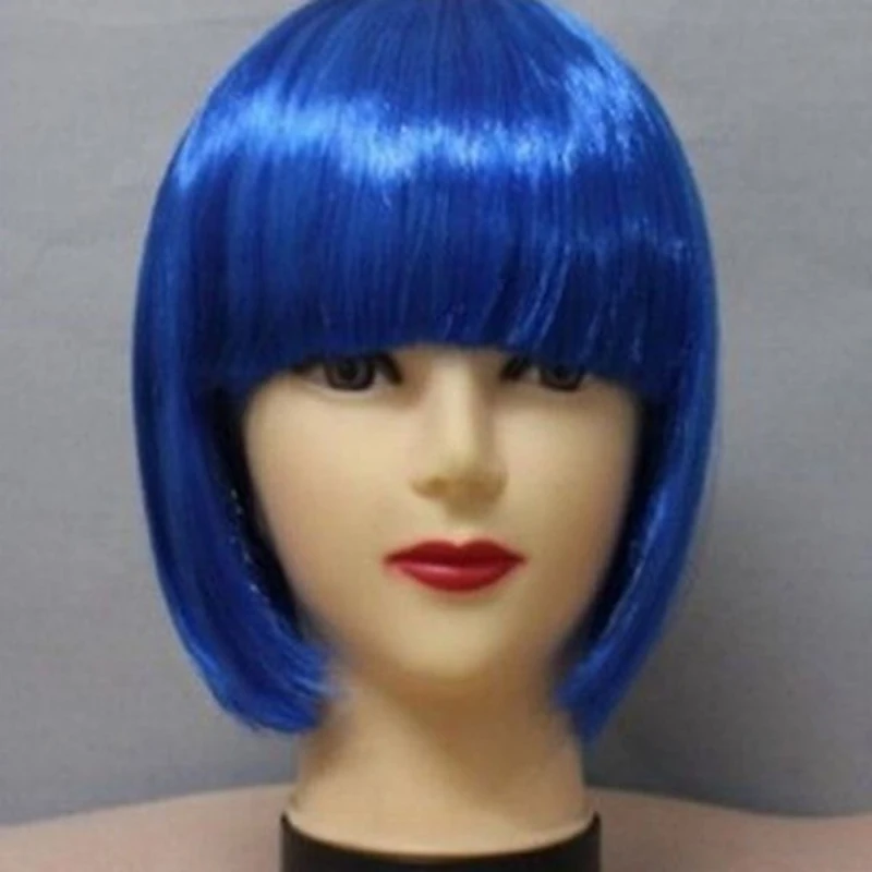 Women Short BOB Hair Wig Straight Bangs Cosplay Party Stage Show Cosplay Hair 13 Colors Item Party Supplies synthetic wigs