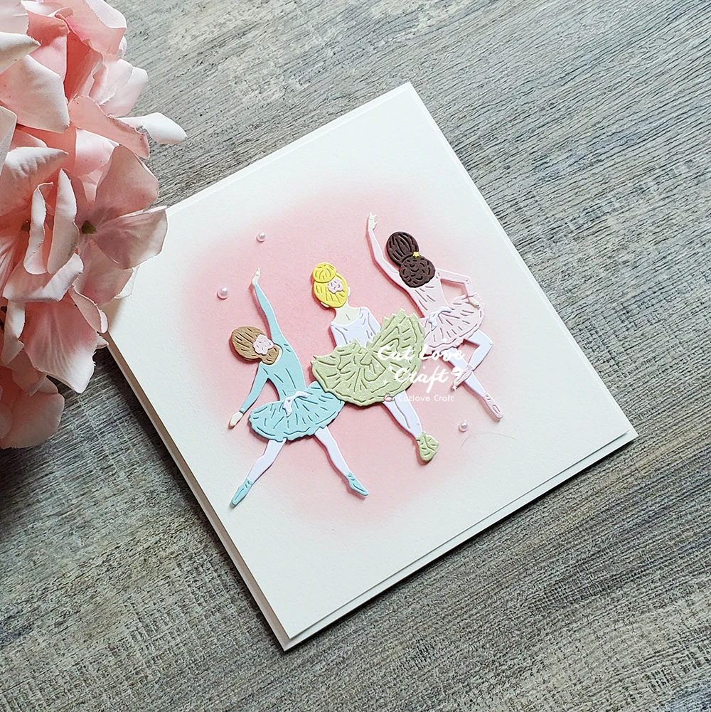 Catlove 발레 소녀 금속 절단 다이 스크랩북 금형 칼 스텐실 다이 컷 카드 만들기 DIY 공예 엠보싱 새로운 다이