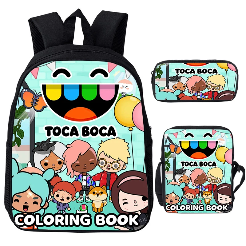 Toca Life World Backpacks Children Anime Rucksack Toca Boca Life