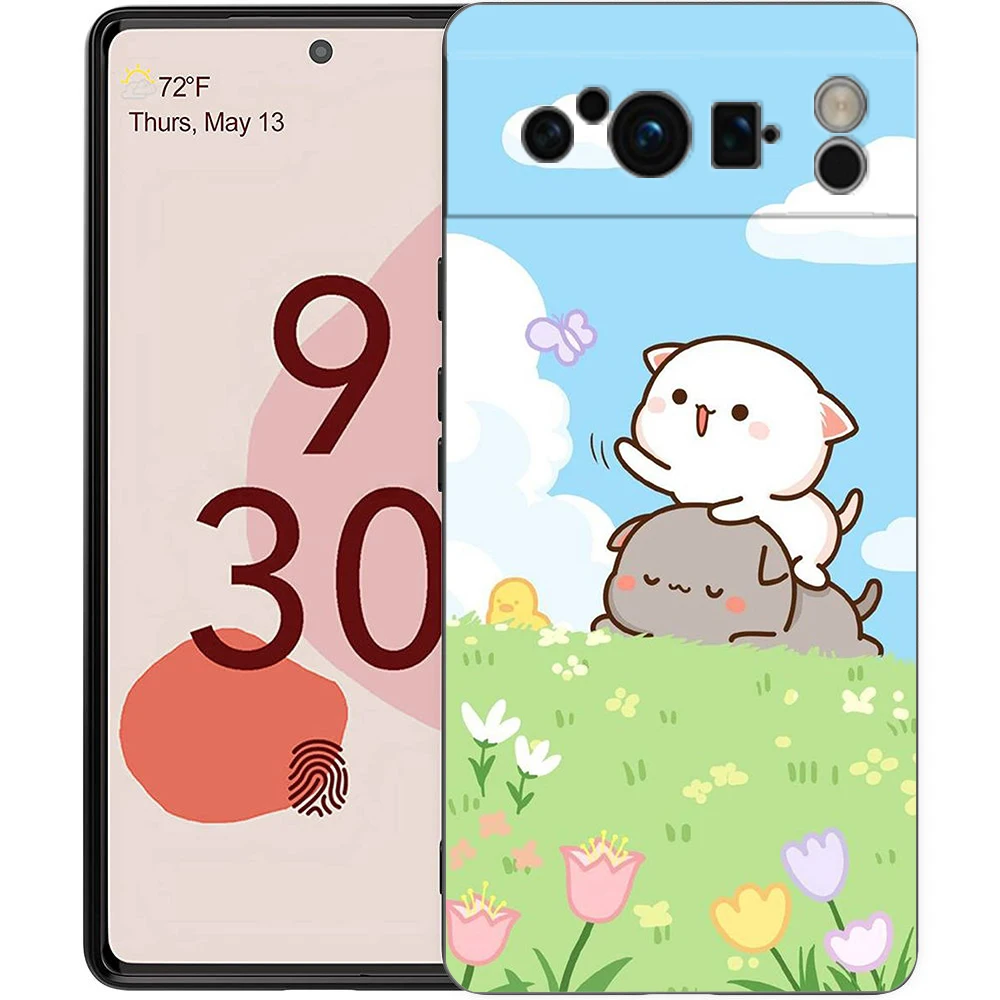 Peach And Goma Cat Handyhülle für Google Pixel 8 7 6 7A 6A Pro, stoßfestes Silikon, weich, 9 Pro XL 8 Pro 5G Shell Capas Bag – Detail 1