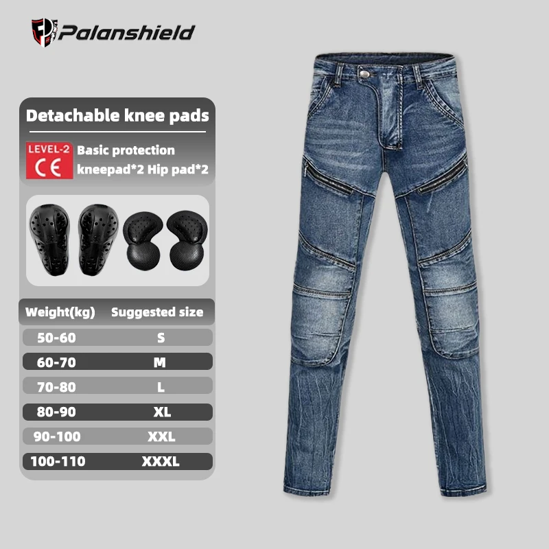 بنطلون جينز رجالي للدراجات النارية بتصميم كلاسيكي،...