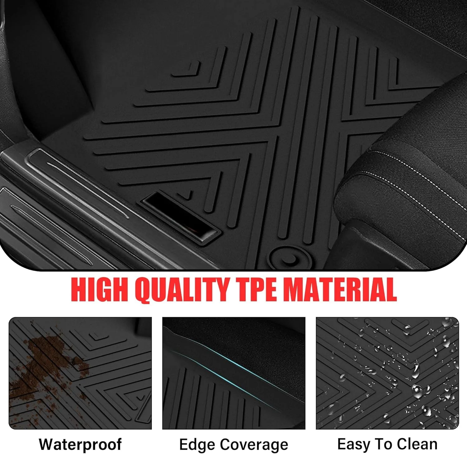 Floor Mats for Buick Envista TPE All Weather Mats Protection Cargo Mat Waterproof Floor Liners ，Trunk Mat for Envista