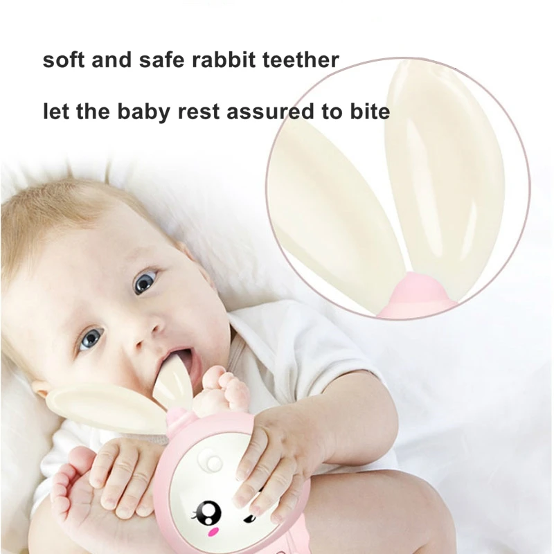 Music and Shine Rattle Toys Rabbit Intelligent Baby Rattles Smart Bunny Smarty Media Smart Shake Newborn Early Educational Toy - Bilde 3