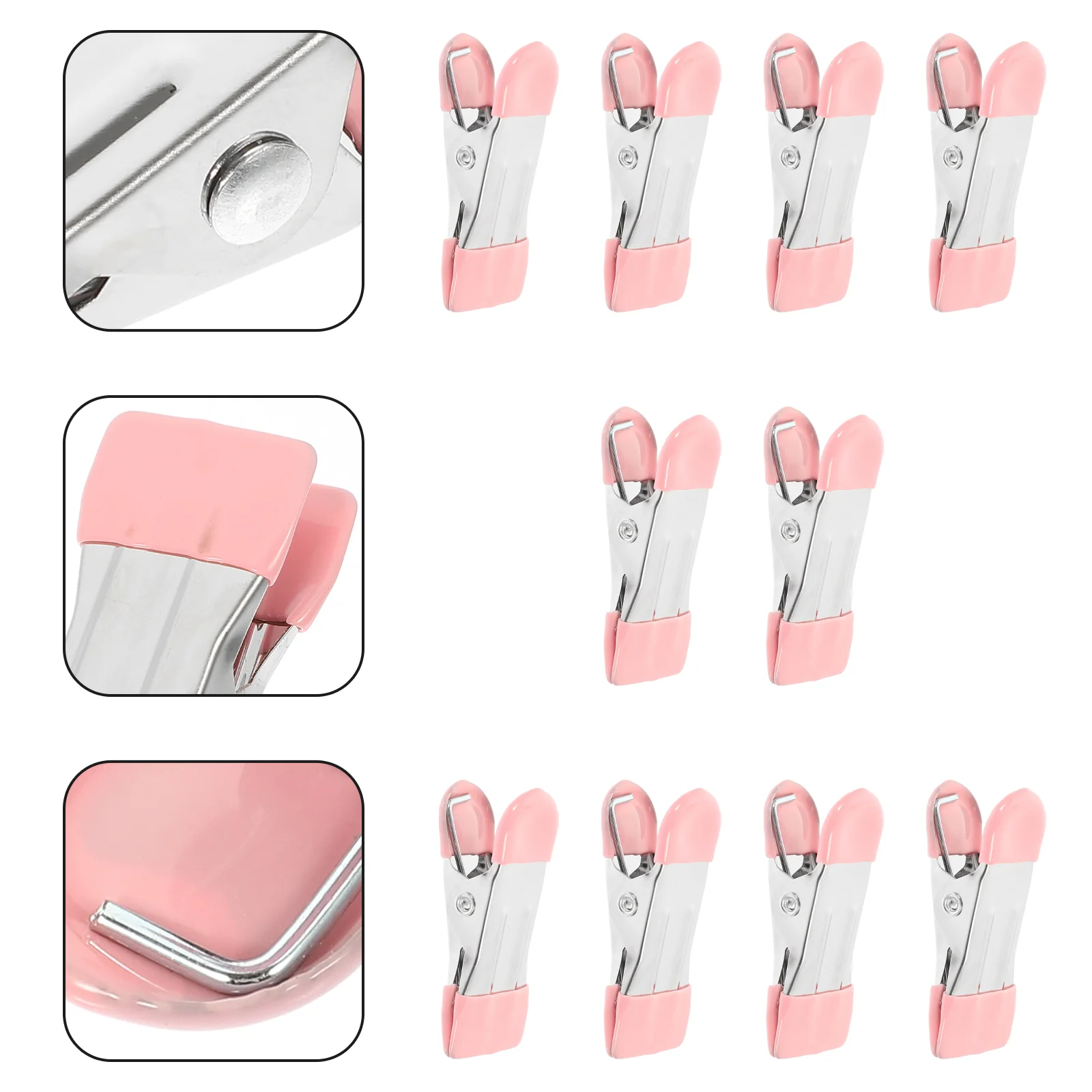 

10 Pcs Potato Chips Clothespin Picture Hangers Clothespins Stainless Steel Fabric Clips