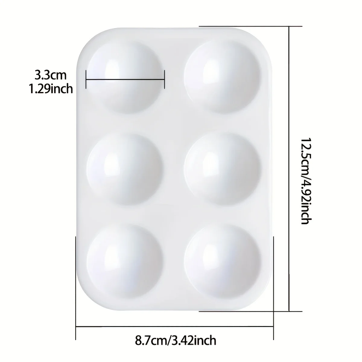 2/8/12/20/50/100 Pcs White Plastic Paint Palette 6 Well Watercolor Palette Rectangular Paint Tray Paint Mixing Palette 2