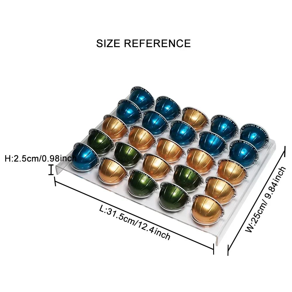 Coffee Capsule Storage Tray Drawer Insert Organizer Holds 25 Pods,Desk Table Drawer Storage Box,Space Saving Coffee Accessories