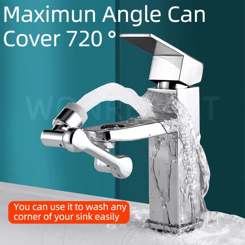 Gold mechanical arm universal faucet face wash basin splash proof extension connector can be rotated bathroom Fauce water nozzle 2
