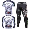 Rash Guard Jiu Jitsu T-shirts+Pants Sets Rashguard For Men Kickboxing Perspiration Gym Training MMA Boxing Kit Muay Thai T-shirt 6