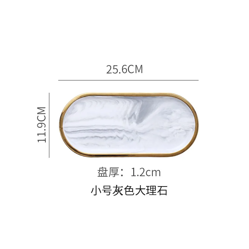 Marble Ceramic Jewelry Tray Oval Phnom Penh Aromatherapy Storage Bathroom Toilet