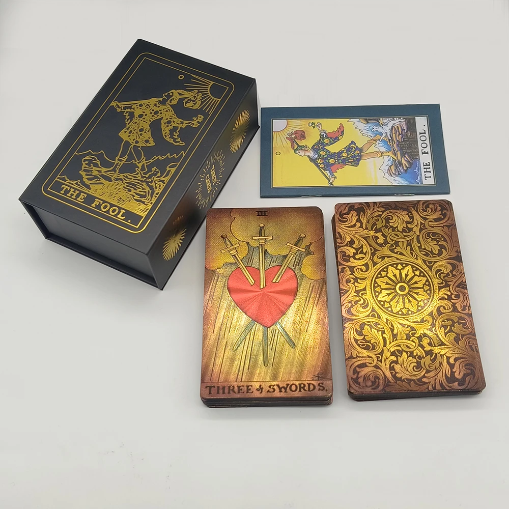 The New Knight Laser Gold Foil Tarot Board Game Set Hot Stamping