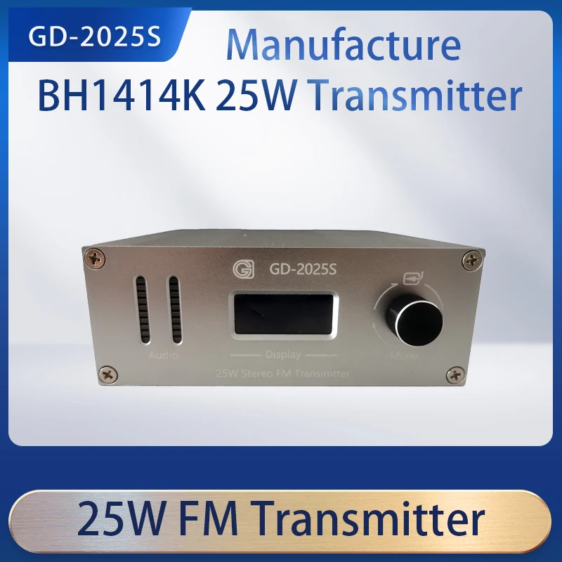 88Mhz-108Mhz GD-S 25W FM Transmitter FM PLL Transmitter Stereo Broadcasting Continuous Output Radio Station fm transmitter