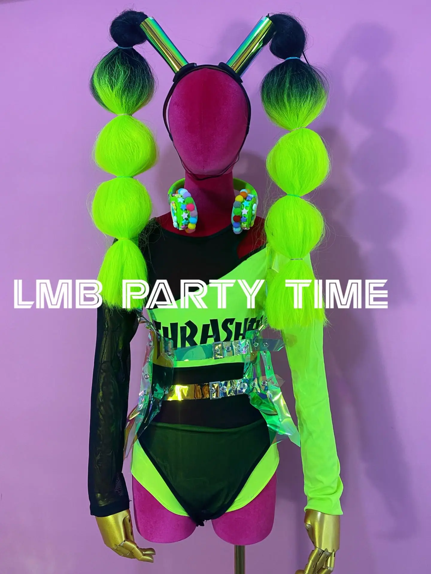 Custom-made fluorescent party fluorescent bar costume GOGO stage performance costume photo party in summer
