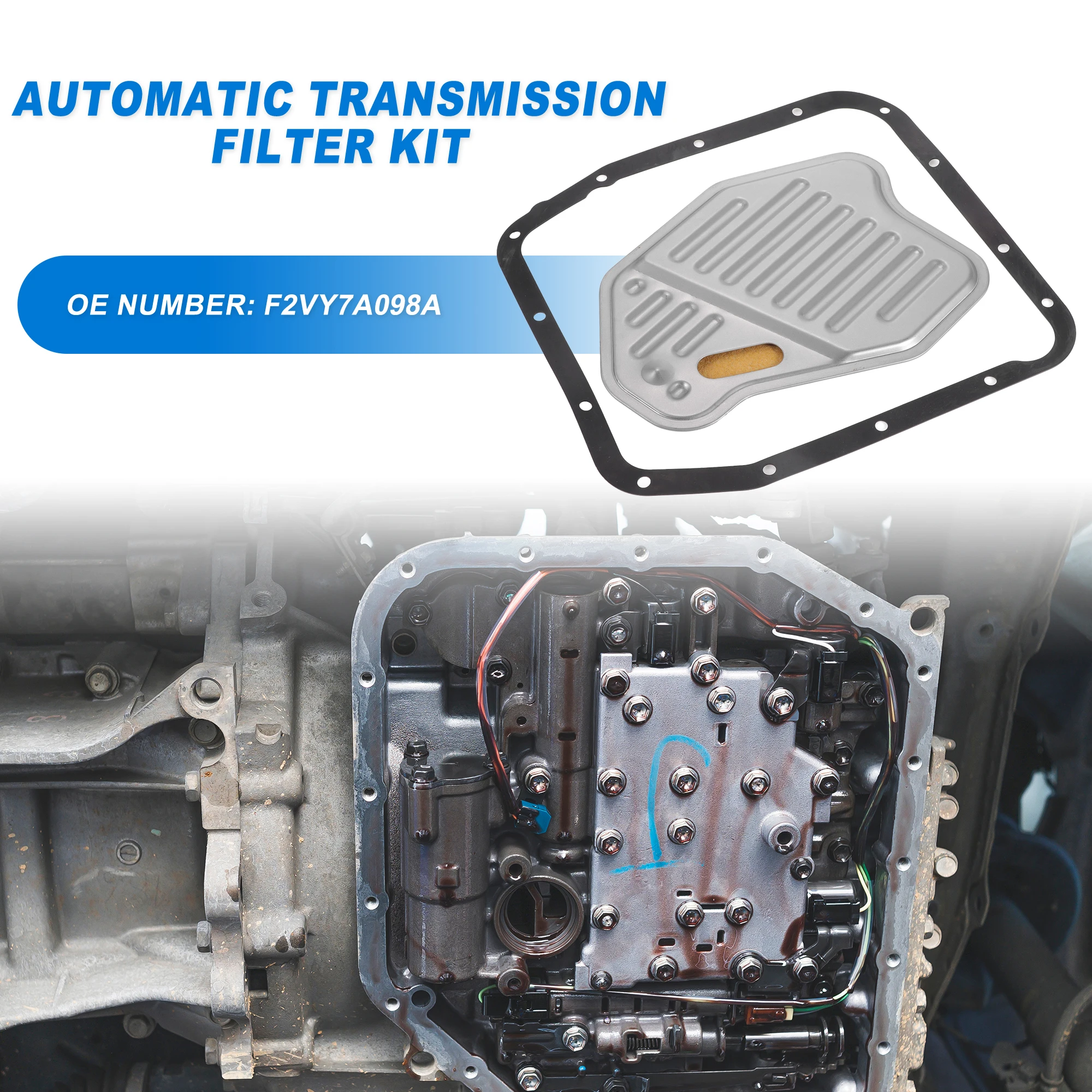 UXCELL AOD-E/4R70W Automatic Transmission Filter CVT Oil Cooler Filter Oil Pan Gasket for Ford Bronco 1994-1996 F2VY7A098A