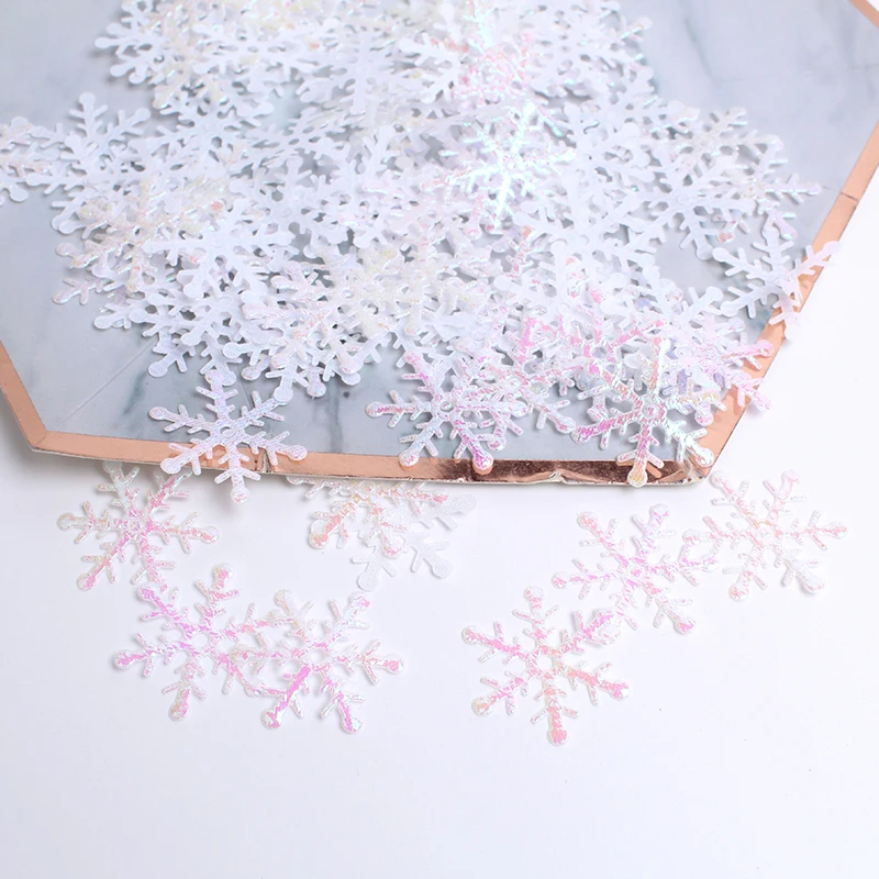 Christmas Ornaments Winter Snow Decoration 200-300pcs Christmas Snowflakes Confetti Xmas Tree Ornaments Decorations Scrapbooking Home Winter Party Decor Supplies