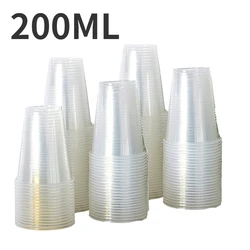 Set of 50/100 Clear Disposable Plastic Cups for Parties & Outdoor Events (200ML)