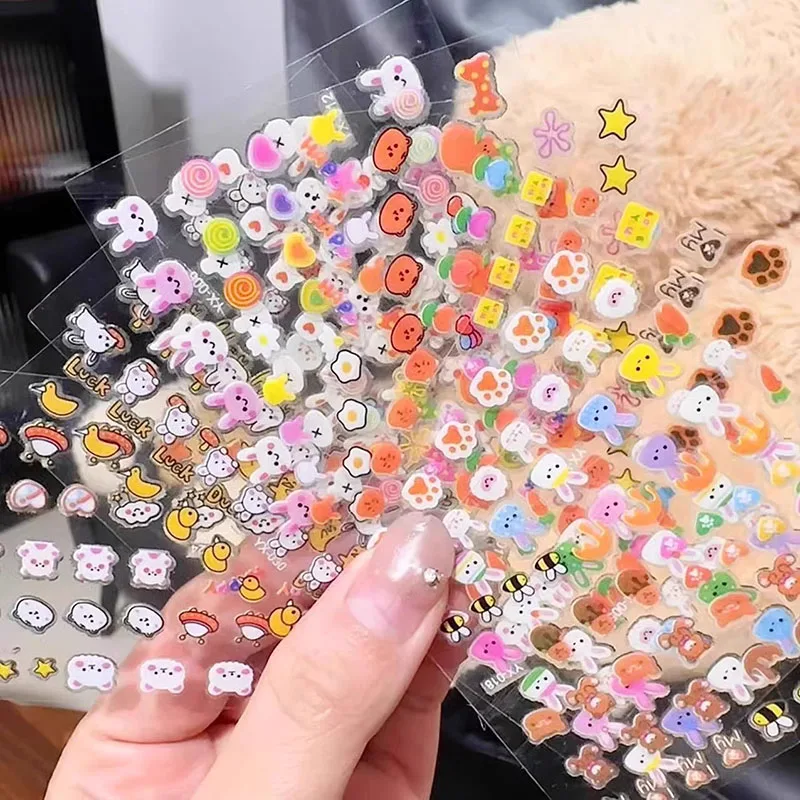 Luminous Glow-In-The-Dark Cartoon Nail Art Stickers - Odorless and Tearable Creative DIY Nail Decoration