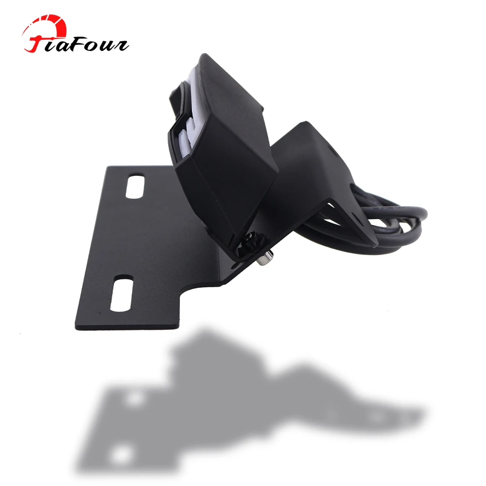 DRZ400SM 용 라이센스 플레이트 홀더 05-21 DRZ400S DRZ400E 00-21 등록 LED 테일 라이트 방향 지시등 깜박임 램프