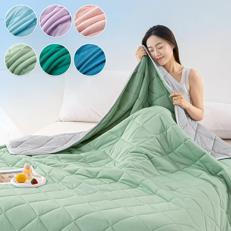 Summer Cooling Blanket For Bed Silky Air Condition Solid Color Ultra-Soft Blanket Washable Ice Quilt Class A Cool Feeling Quilt 6