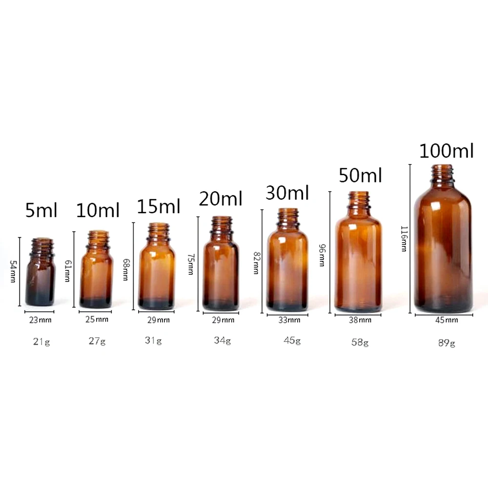 Amber Glass Refillable Roller Bottles for Essential Oils and Perfumes