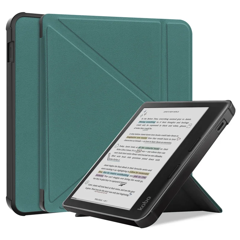 Kobo Libra 2 本体 カバー付き For Funda Kobo Libra Colour Case 2024 Smart Fold Stand PU
