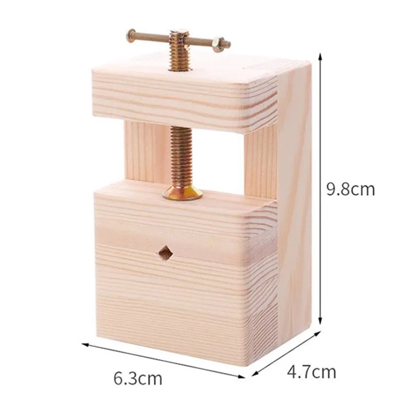 IMZAY Wooden Leather Carving Auxiliary Tool Leathercraft Wood Fixture Seal Tool Small Carving Bed Accessories