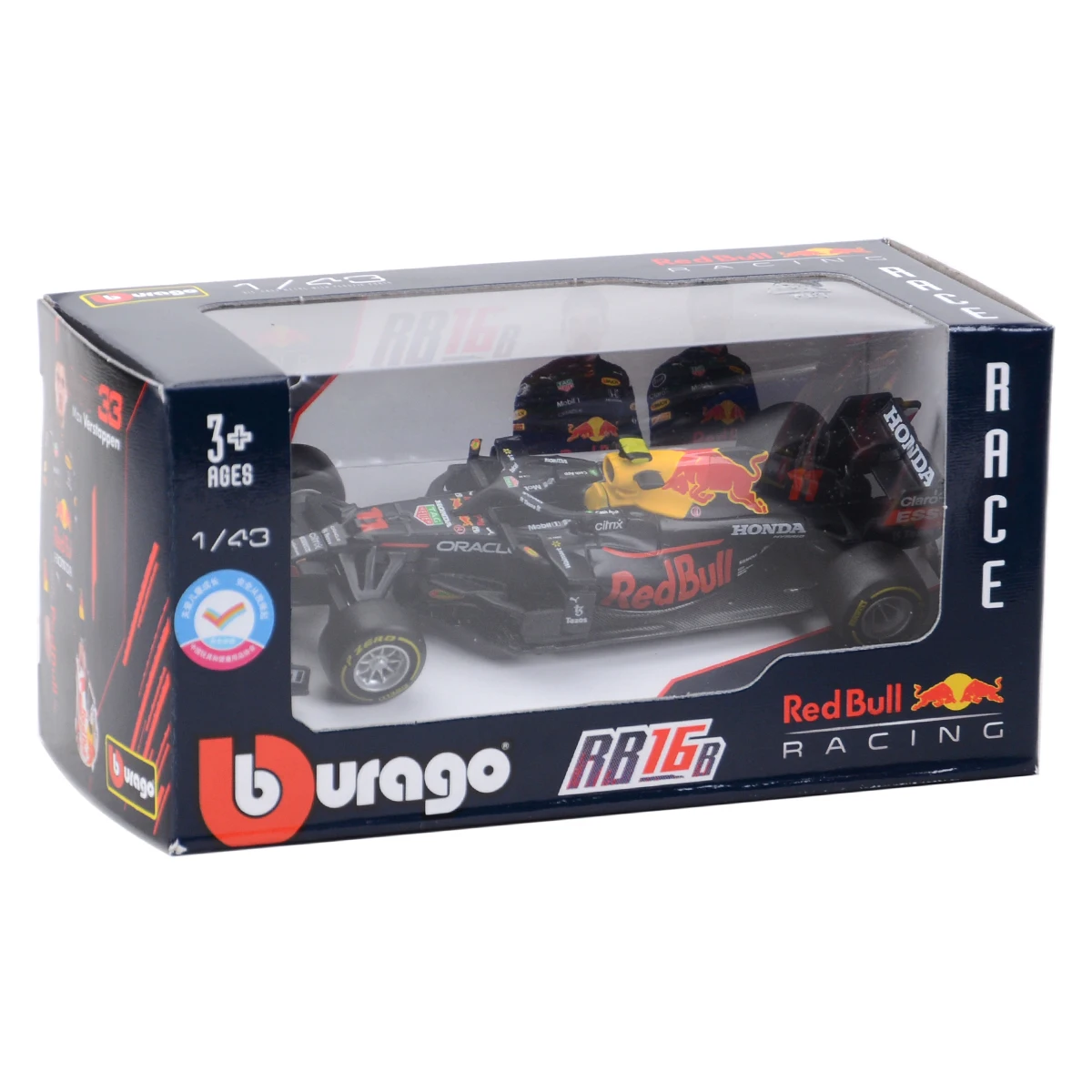 Bburago 1:43 2021 F1 Red Bull Racing RB16B 33# F1 Racing Formula Car Static Simulation Diecast Alloy Model Car 6
