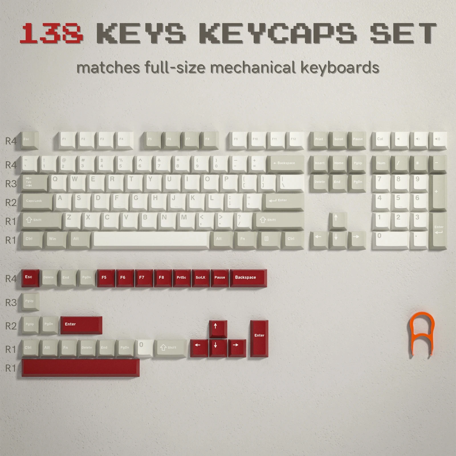 168-Key Double Shot PBT Custom WOB Cherry Profile Keycap Set