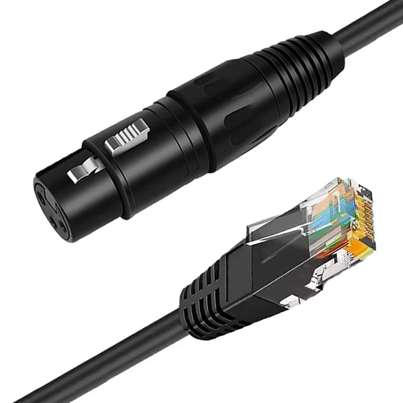 XLR 3핀 - RJ45 네트워크 케이블 어댑터 디지털 오디오 및 비디오 케이블 2코어 암형 신호선 DMX512 XLR - RJ45 커넥터 0.3M