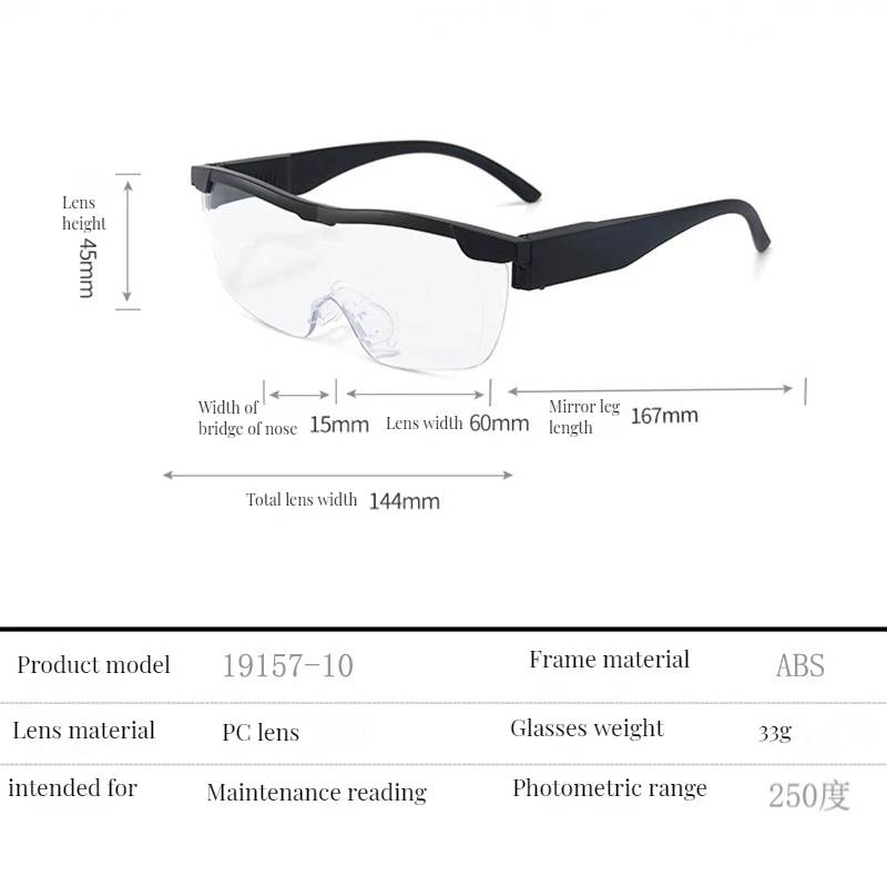 Lente D'ingrandimento Portatile Quadrata Con Luce LED 2X, Per Lettura, Gioielli, Esplorazione