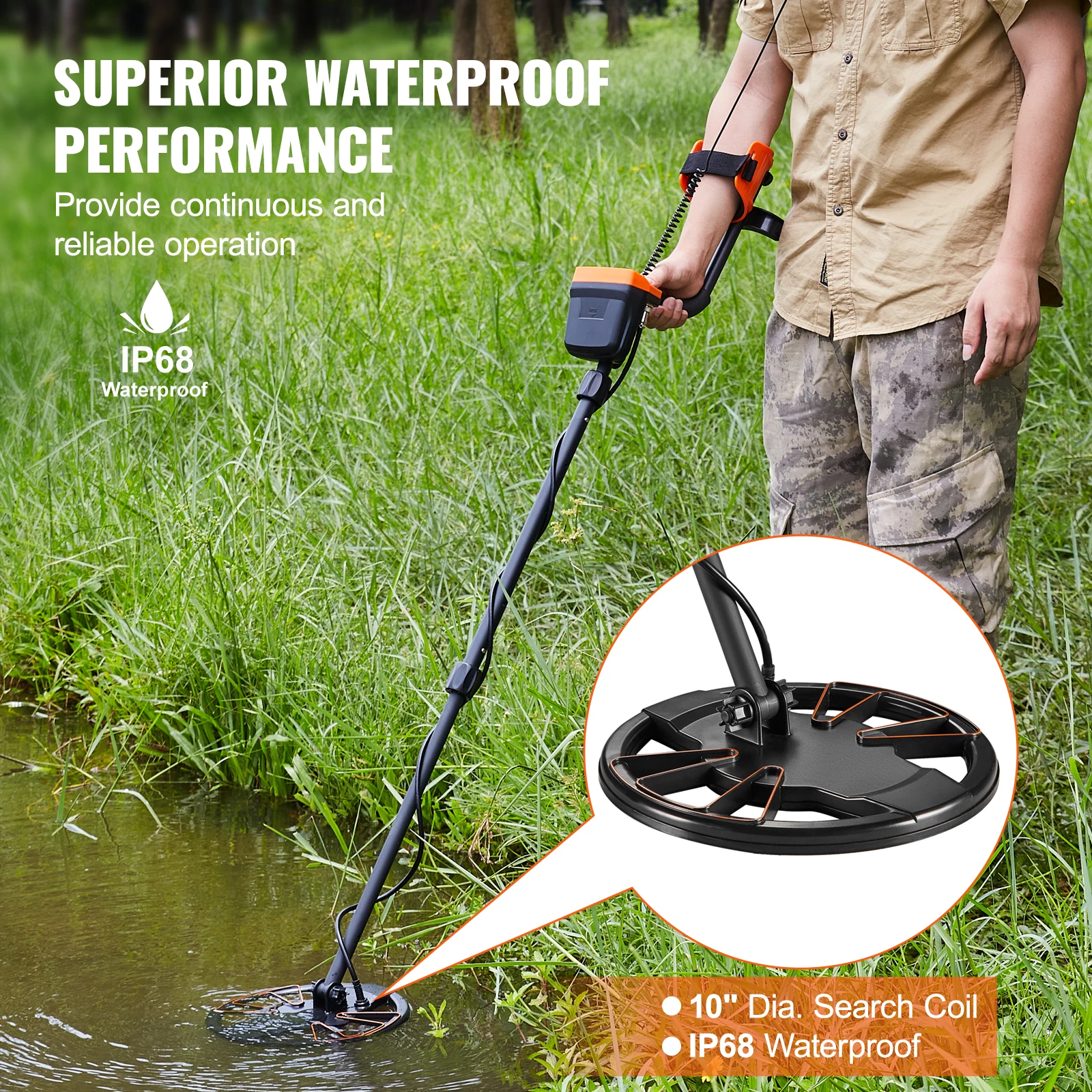 Waterproof Metal Detector with LCD Display for Adults and Kids