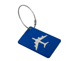 Aluminum Luggage Tags with Address Label (Blue)