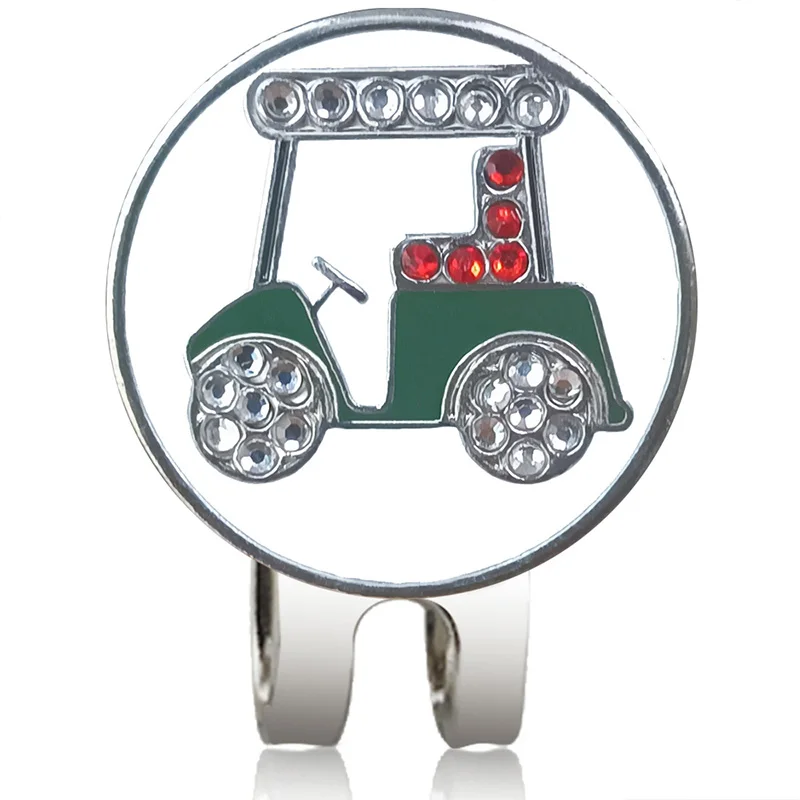 Golf Ball Marker Car And Kiss My Putt Rhinestone Diamonds Golf Accessories With Magnet Hat Clip 1pc For Girl Friend
