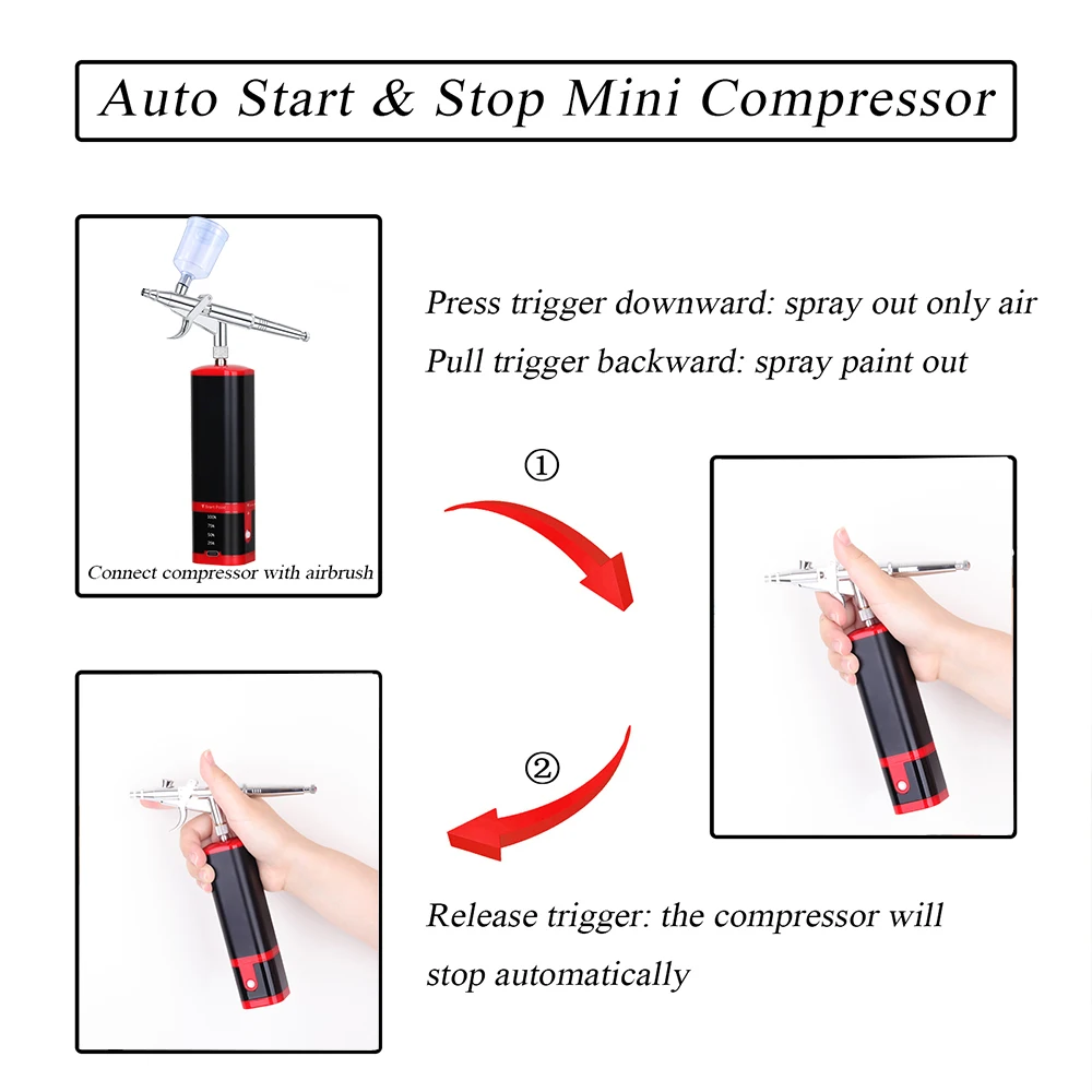 Best Quality Battery Replaceable Airbrush Compressor Air Brush Kit