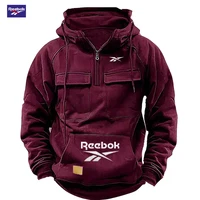 Sweat à capuche multi-poches avec logo Reebok 2026 - le choix idéal pour l'automne et l'hiver, confortable et semi-zippé 2