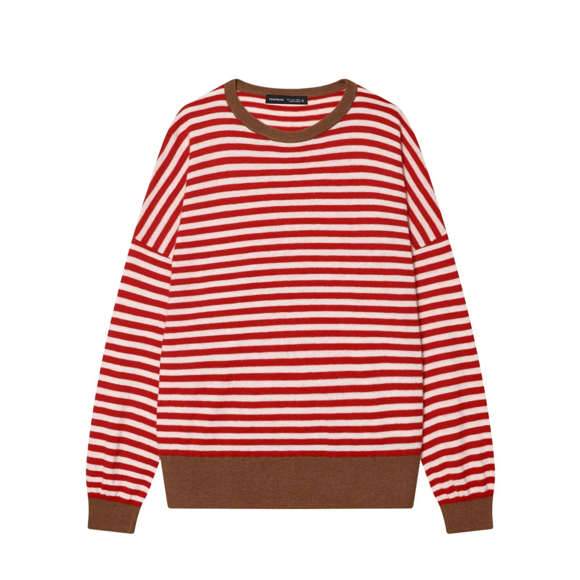 Women's Casual Striped O-Neck Long Sleeve Sweater Female Vintage Loose Knitted Pullover Lady Commute Knitted Tops Streetwear