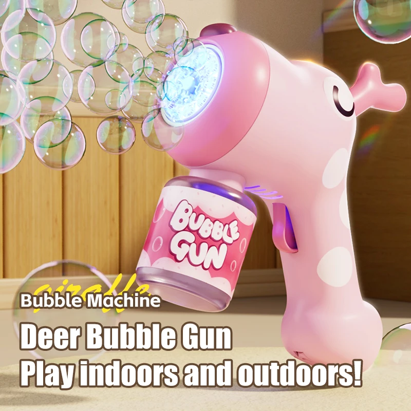 20 Hole Automatic Bubble Gun Cartoon Electric Soap Bubble Blower Spray Machine Outdoor Game Party Gift Children Birthday Toy