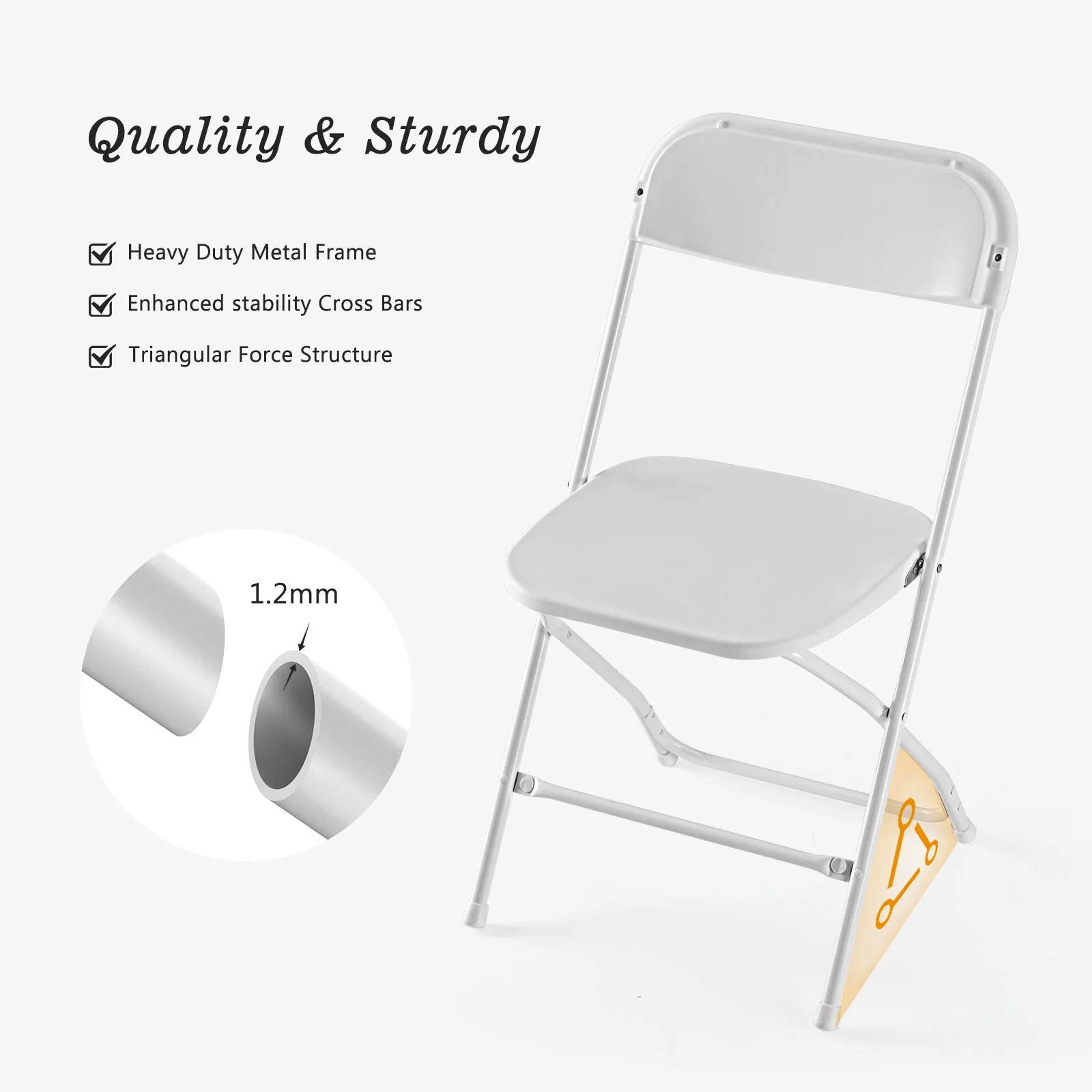 JHK 4/6 Pack Plastic Folding Chair 330LB Load Capacity Living Room Dinner Chairs Lightweight Portable Indoor/Outdoor Home Office