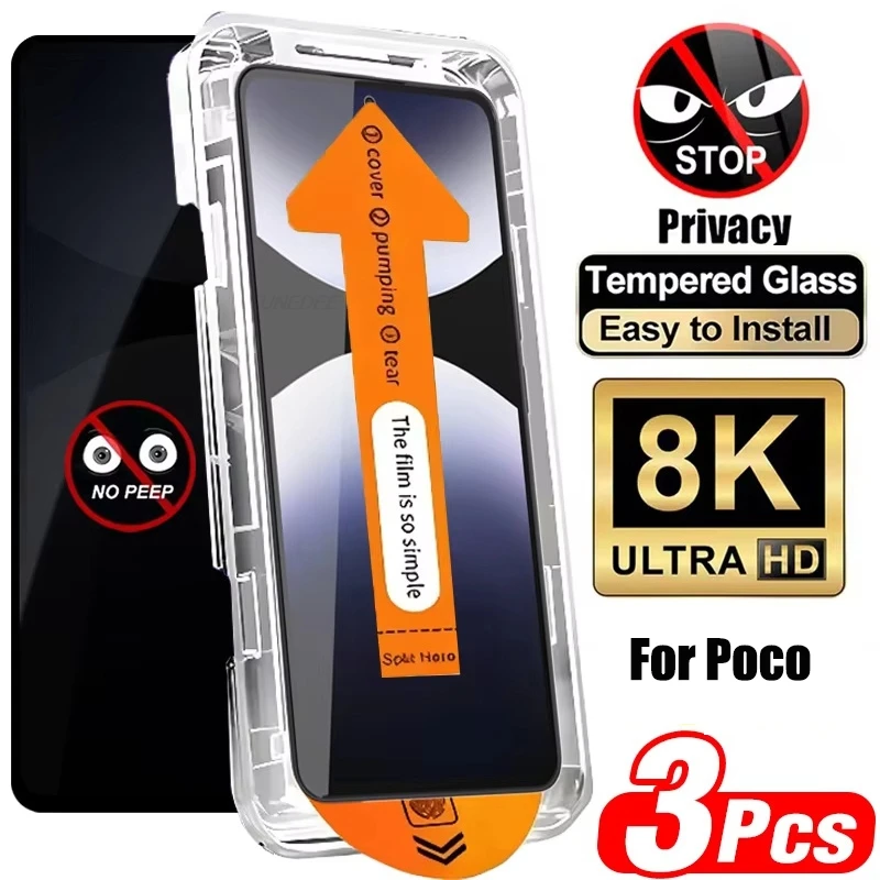 Easy Install Privacy Screen Protector with Oleophobic Coating and Dust-Free Tempered Glass