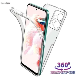 Funda de teléfono de silicona 360 cubierta completa - Carcasa dura híbrida transparente