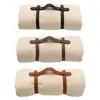 Adjustable Blanket Carrying Strap Durable PU Leather Belt With Handle Yoga Mat Strap Rug Picnic Blanket Holder 5