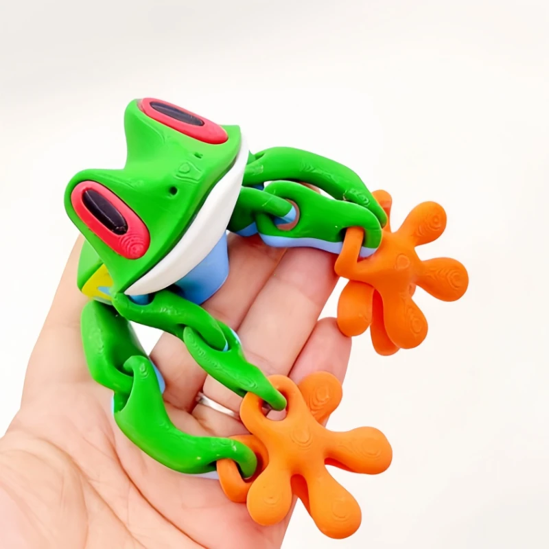 3D Printing Creative and Funny Lifelike 3D Frog Variable Design Refrigerator Magnets Toys Action Kids Movable Joint Fidget Toys