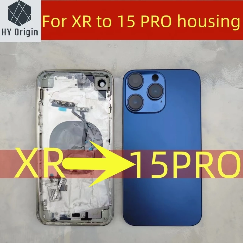 

housing For XR Like 15 Pro Housing XR Up To 15 Pro Housing Back DIY Back Cover Housing Battery Middle Frame Replacement