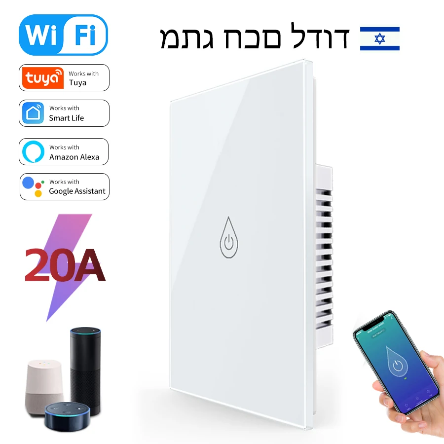 Wifi Boiler Smart Switch Interruttori Scaldabagno Telecomando Vocale Spina Americana Touch Panel Timer Lavoro All'Aperto Alexa Google Home