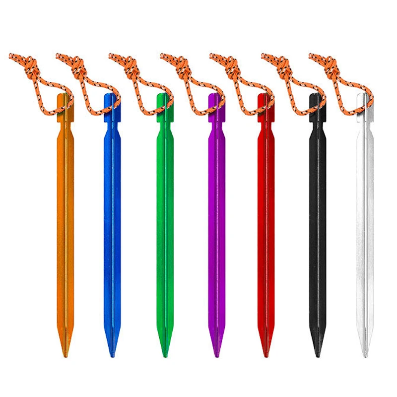 8pcs / Pack Tent Pegs Aluminium Alloy Camping Triangular Ground Stakes Nails for Yard Garden Tent Tarp Canopy 18cm Lightweight tent pegs camping tent accessories camping tent fasteners