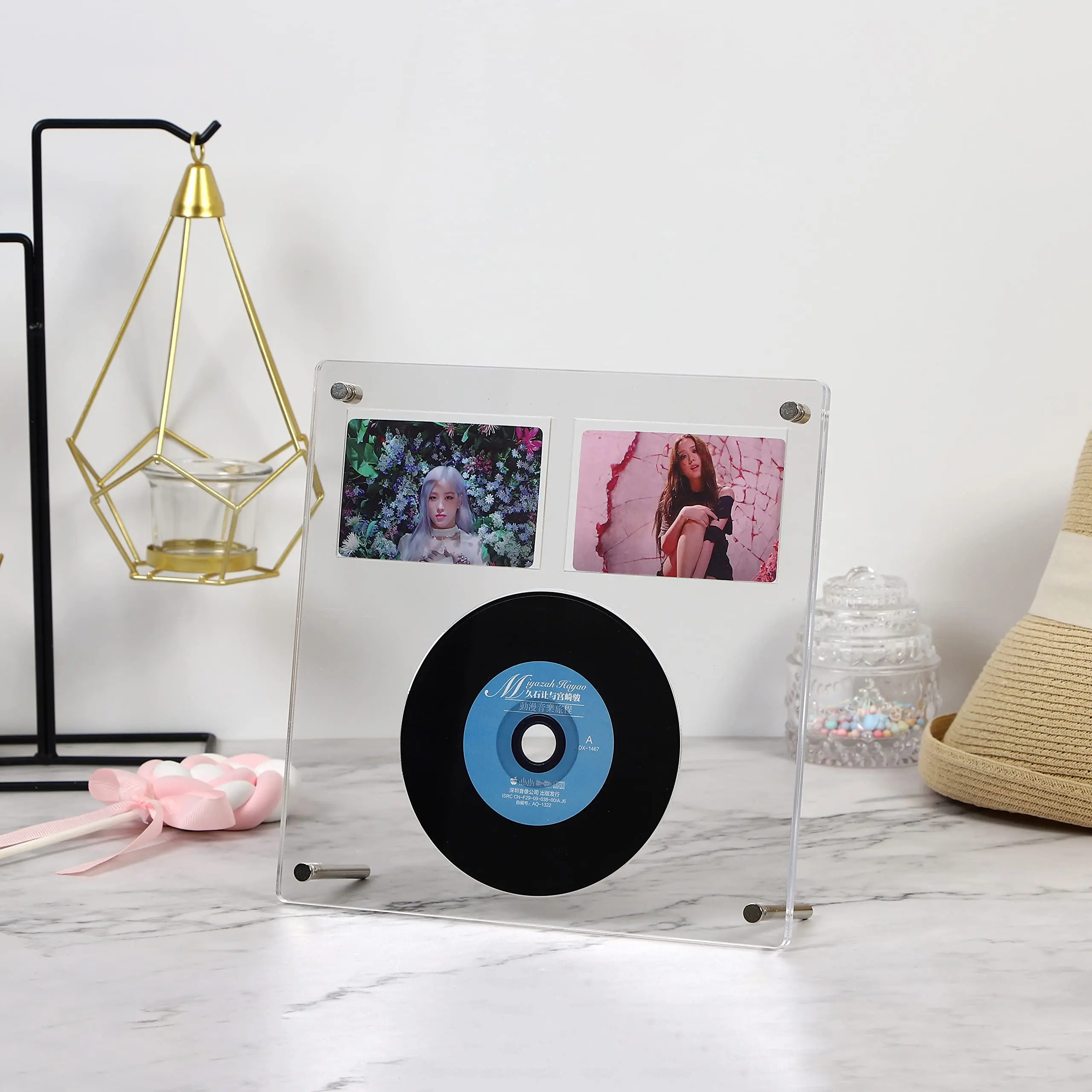 Acrylic Album CD/Photocard Display Stand, Holds 2 Photocards Display